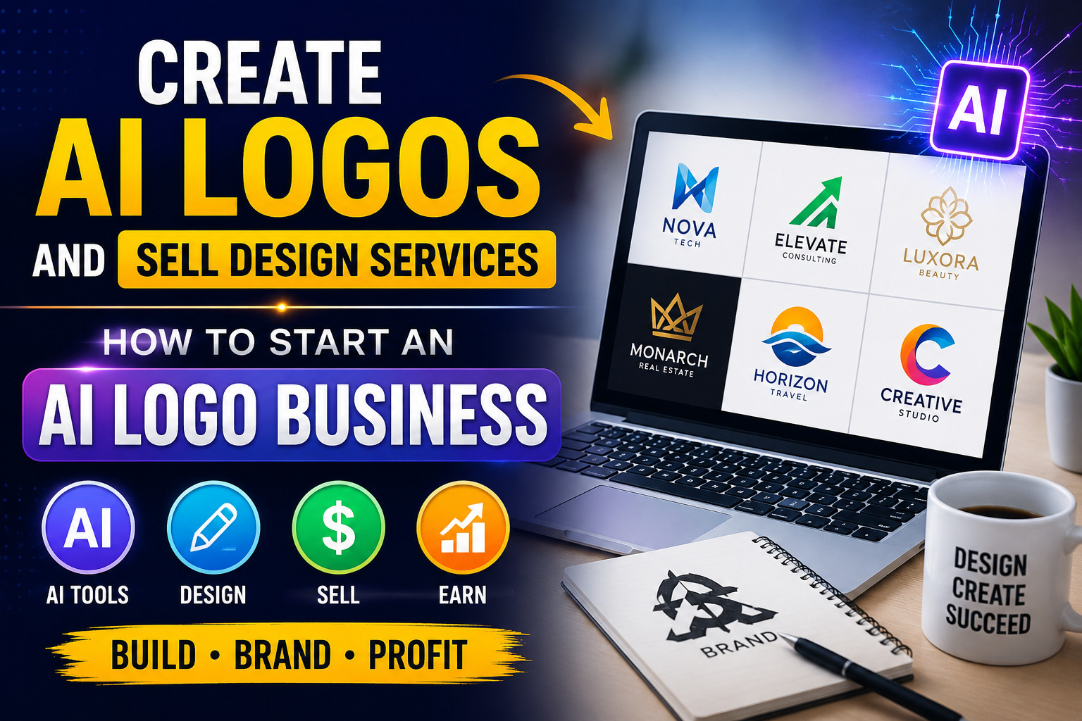 Create AI Logos and Sell Design Services How to Start an AI Logo Business